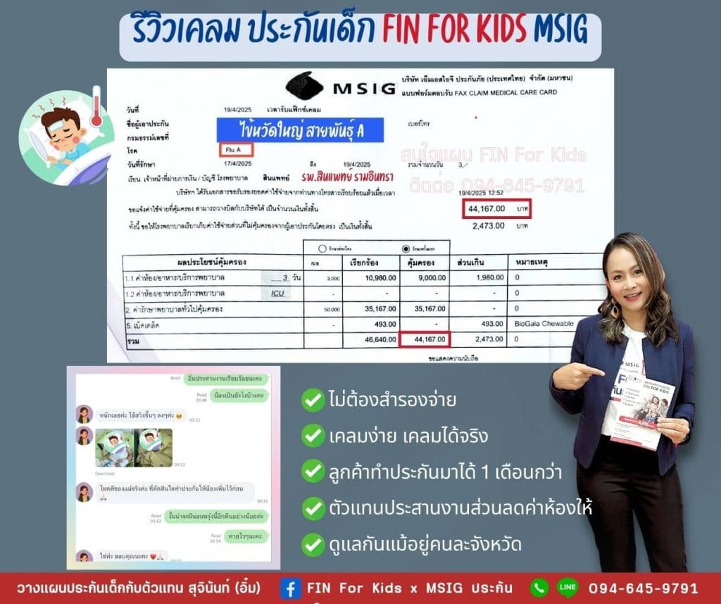 รีวิวเคลมประกันเด็ก5โรคฟิน